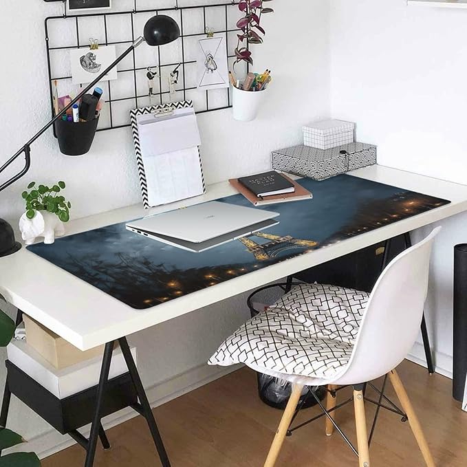 Paris Skyline Painting XXL Mouse Pad - Non-Slip Mouse Mat for Gaming & Work - Large 31.5 X 11.8 Inch Full Mouse Mouse Pad Protector