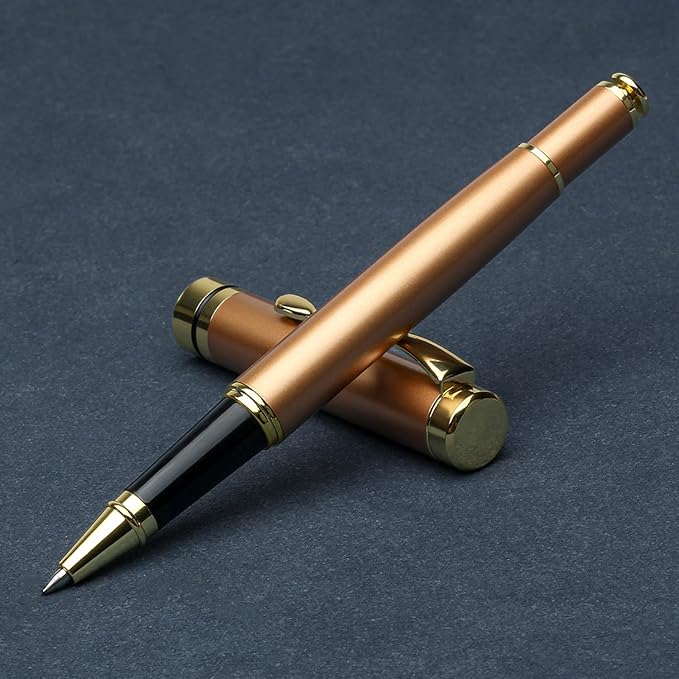 YIVONKA Personalized custom pen Luxury pens Free Engraving roller Ballpen,Ballpoint pen,office ballpoint pen, Black Ink,Gifts for Men,Women, Classy Gift Box (Rose Gold)