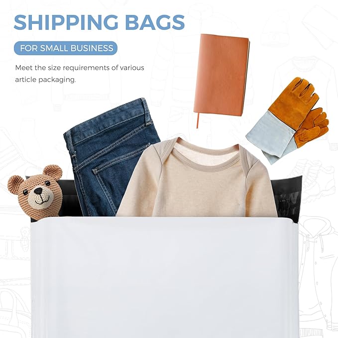 Metronic Poly Mailer 500 Pcs 12 x 15.5, Strong Adhesive Shipping Envelopes for Clothing, Waterproof Shipping Bags for Small Businesses, Flexible Mailers Poly Bags for Shipping,Packages Bags White