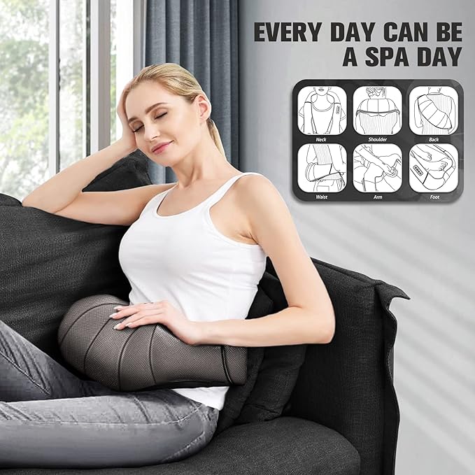 MagicMakers Neck Massager with Heat Gifts for Women, Men, Dad, Mom, Family, Friend, Mothers Day, Fathers Day, Christmas, Shiatsu Kneading Back Massager for Shoulder, Pain Relief, Muscle Soreness