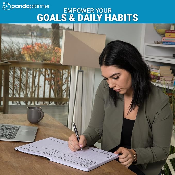 Panda Planner Pro A4 Daily Planner 2026 – 6 Month Academic & Daily Monthly Planner, Large 8.5x11 Undated Calendar & Weekly Layouts, Study Planner, Goal Setting, Habit Tracker & Productivity Organizer – Cyan Blue