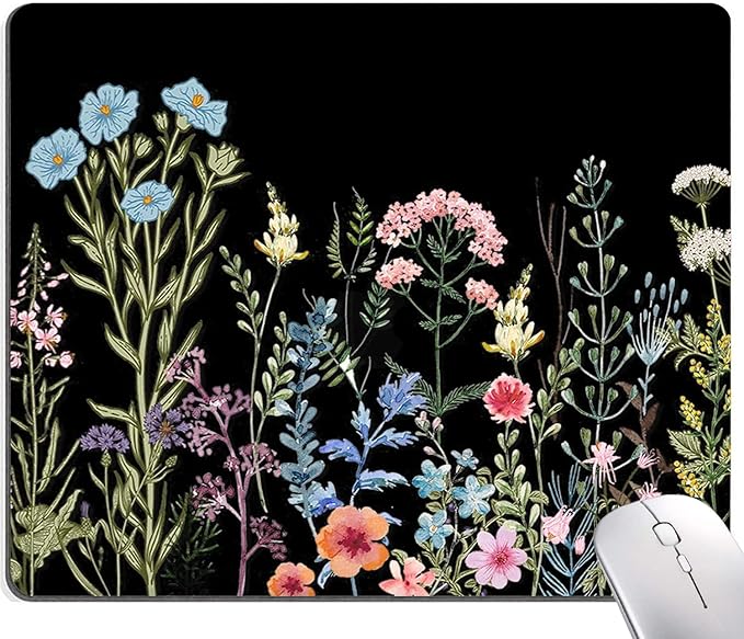 Mouse Pad, Premium-Textured Mouse Mat, Non-Slip Rubber Base Mousepad for Laptop, Computer & PC,9.5×7.9 in,Weeds