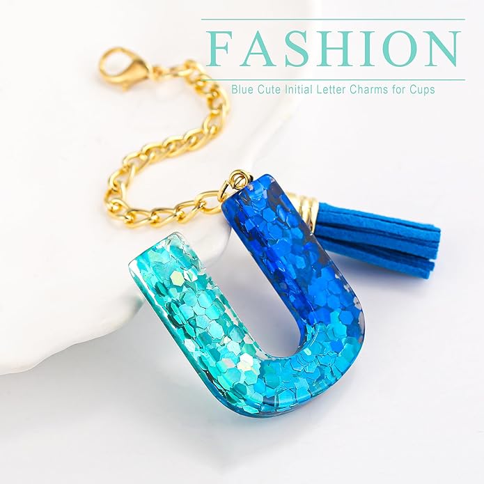 Letter Charm Accessories for Stanley Cup 1 PCS Cute Initial Keychain Handle Charm for Stanley Tumbler for Women