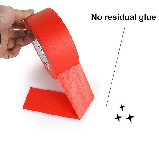 BOMEI PACK Red Painters Tape 2 inch Wide, Medium Adhesive Red Masking Tape Bulk Multi Pack, Residue-Free Wall Trim Tape, 2 inch x 55 Yards x 4 Rolls (220 Total Yards)