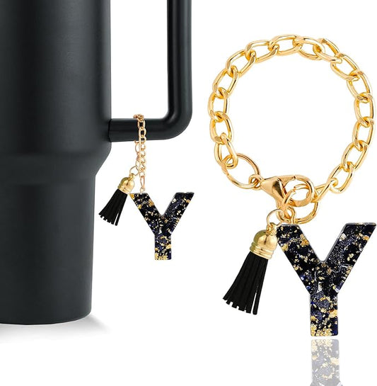 Letter Charm Accessories for Stanley Cup 1 PCS Cute Initial Keychain Handle Charm for Stanley Tumbler for Women