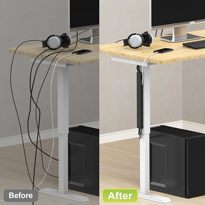 Magnetic Cable Management Channel for Desk,15.4 Inch Updated Open Slot Cord Organizer Cable Raceway,Cable Hider Cord Management Under Desk,Wire Hider Cover for Home Office