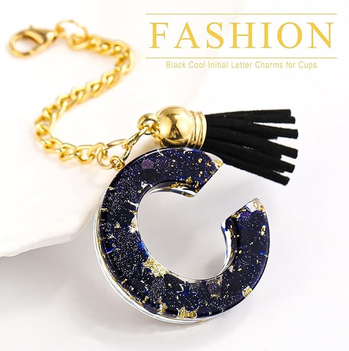 Letter Charm Accessories for Stanley Cup 1 PCS Cute Initial Keychain Handle Charm for Stanley Tumbler for Women