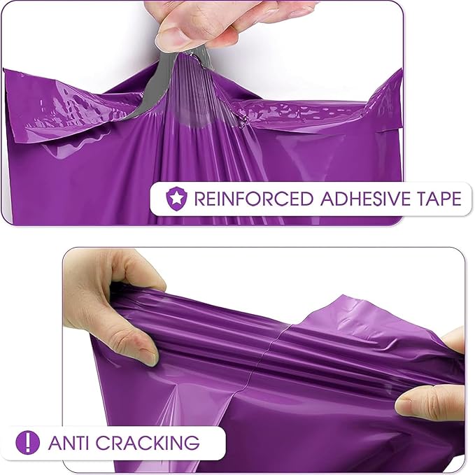 Metronic Poly Mailers 19x24 500 Pack Large Shipping Bags, Strong Adhesive Mailing Bags, Waterproof and Tear-Proof Multipurpose Envelopes for Clothing, Small Business,Boutique, Postal Bags Purple