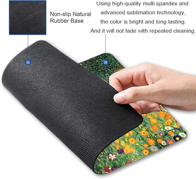 Mouse Pad, Premium-Textured Mouse Mat, Non-Slip Rubber Base Mousepad for Laptop, Computer & PC,9.5×7.9 in, Art Flower
