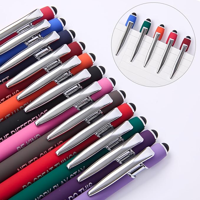 Funny Pens, 12 Pcs Fine Point Smooth Writing Pens, Sarcastic Ballpoint Pens with Touch Stylus Tips, Black Ink 1.0 Mm Snarky Pens, Gift Office Desk Accessories