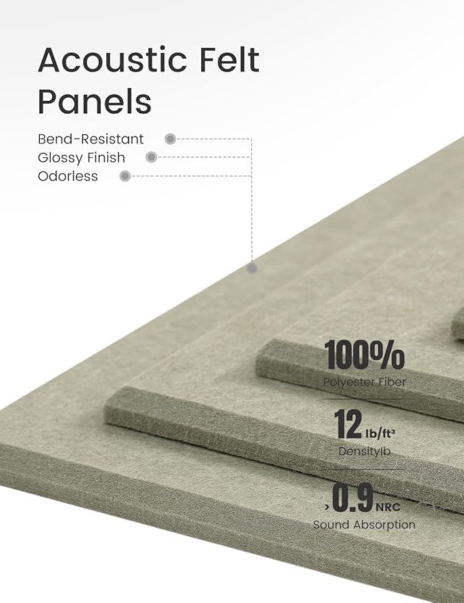 Large Felt Bulletin Board 48" x 36" Cork Board Alternative-12 Pack with 70 Safe Removable Adhesive Tabs, Cork Boards for Walls Cork Board for Home Office Classroom Pin Board - Sage