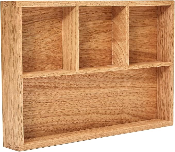 pandapark Wood Organizer Tray,Black Walnut,Desk & Drawer Storage Box (Oak Master-4)
