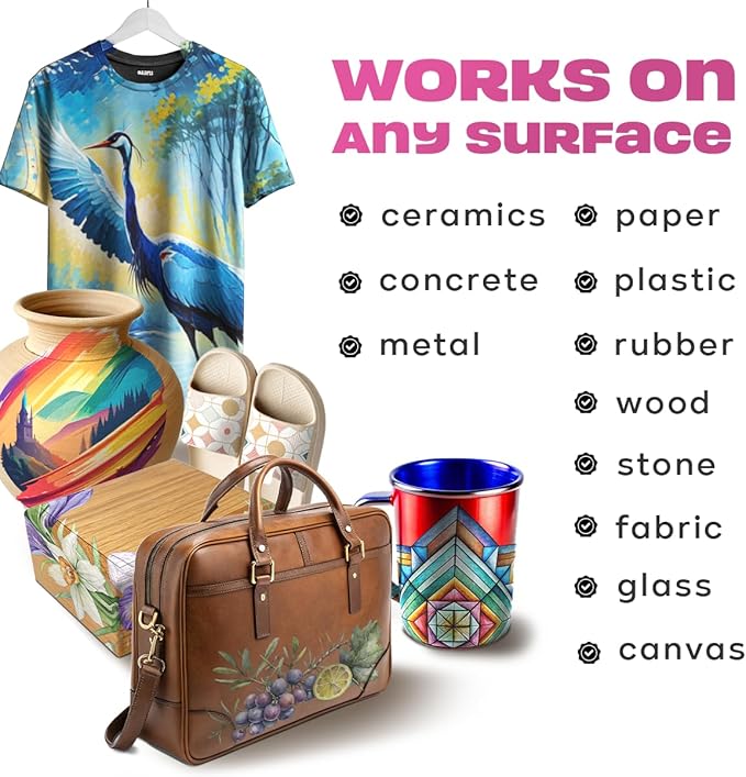 Acrylic paint pens create art – Dual Brush Tip Acrylic Markers Set, Waterproof Quick-Drying Ink for Rock Painting, Glass, Wood, Fabric (72)