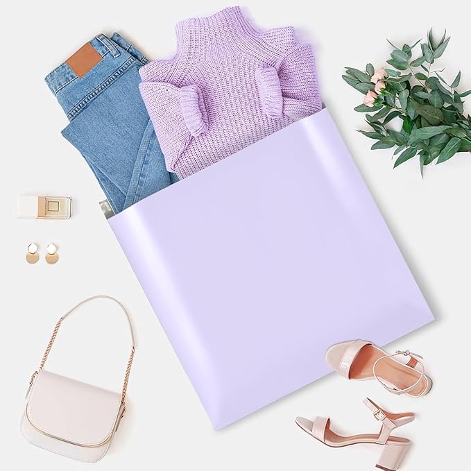 Metronic Large Poly Mailers 24x24 300 Pcs, Strong Adhensive Shipping Bags for Clothing, Waterproof Mailers Bags for Small Business, Shipping Envelopes, Tear-resistant Mailing Bags Bulk in Lilac Purple