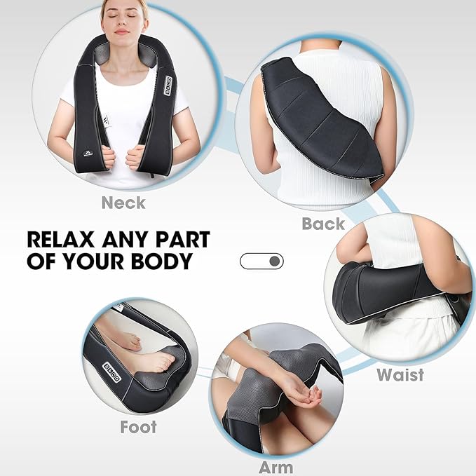 MagicMakers Electric Shiatsu Neck Massager with Heat - Pain Relief for Back, Shoulders & Feet - Gift for Men, Women, Mom & Dad - From Daughter or Son - Ideal for Christmas, Mother's Day & Father's Day
