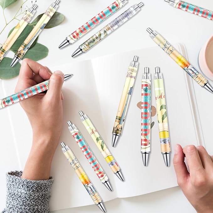 Florida Ballpoint Pens Set - 24 Pcs Florida Scenery Pens City Travel Souvenirs Gift Retro America Vacation Smooth Writing Ballpoint Bulk for Women Teacher Traveler Office School Supplie