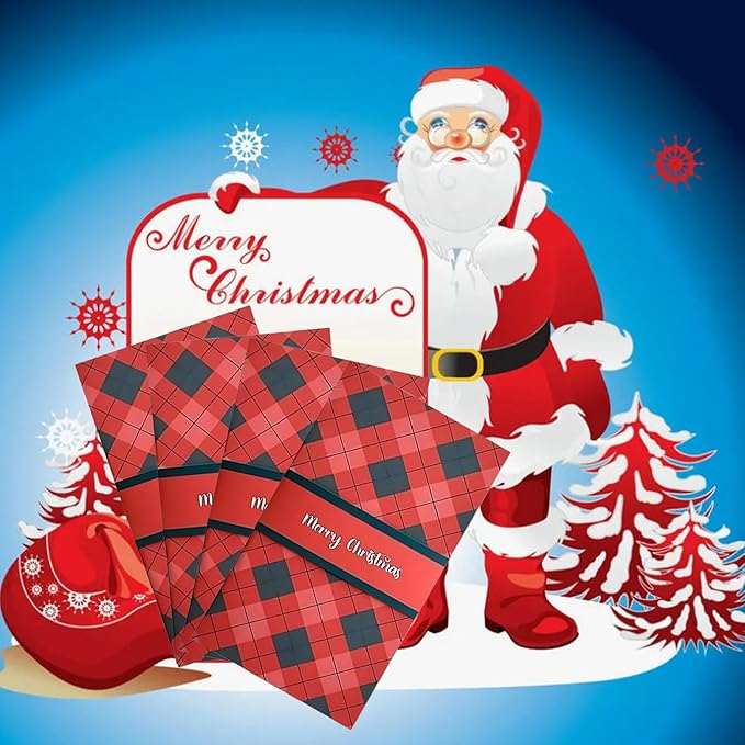 2Pcs Handmade Waterfall Christmas Gift Card Booklet, Money Envelopes for Cash, Pull-out Design Merry ChristmasCards DIY Giftcard Booklet, Holiday Party Christmas Gifts Card Book Supplies