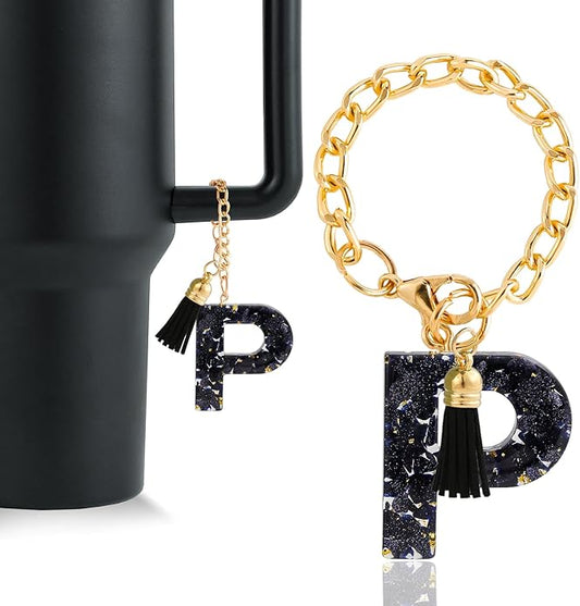 Letter Charm Accessories for Stanley Cup 1 PCS Cute Initial Keychain Handle Charm for Stanley Tumbler for Women