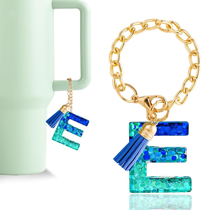 Letter Charm Accessories for Stanley Cup 1 PCS Cute Initial Keychain Handle Charm for Stanley Tumbler for Women