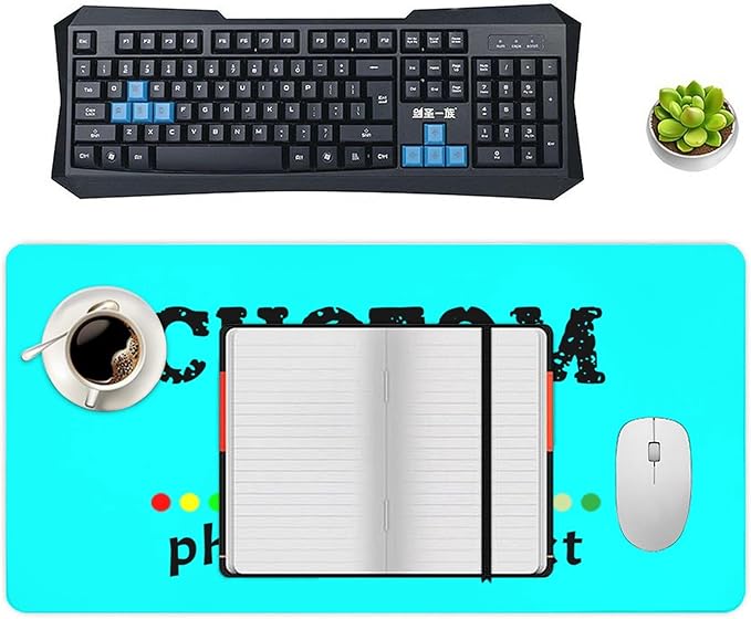 Personalized Mouse Pad Custom Image Text Logo Laptop Desk Mat Customized Non-Slip Waterproof Office Desk Accessories for Women/Men Customized Funny/Cool Cyan Mousepads 40 cm×80 cm