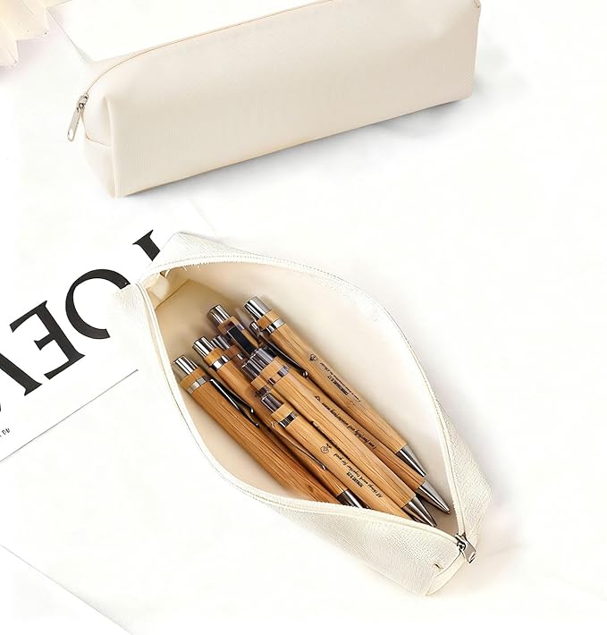 Bible Verse Pens 25 Pcs with 12 Christian Pens & 12 Refills & 1 White Pen Pouch Bamboo Retractable Ballpoint Pens Inspirational Quote Pen Religious Gifts for Men Women