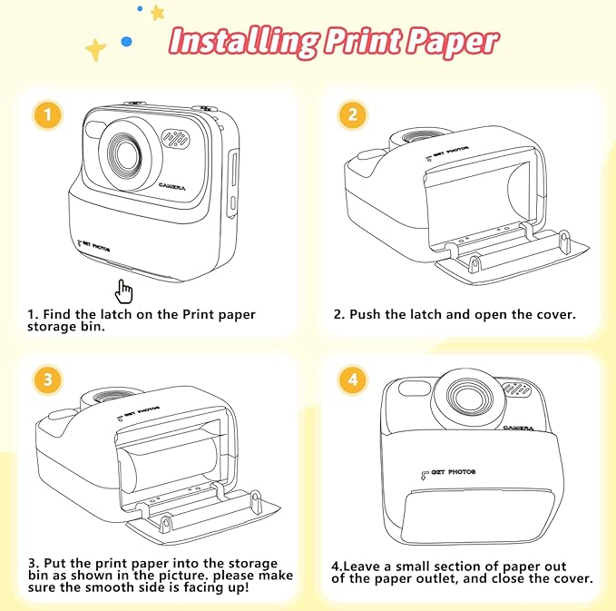 Kids Instant Digital Cameras for Boys and Girls, 1080P HD Dual-Lens Selfie Digital Camera with Print Paper & 32G Card, Christmas Birthday Gifts Toys for Toddler and Teenagers Age 3-16 Years Old