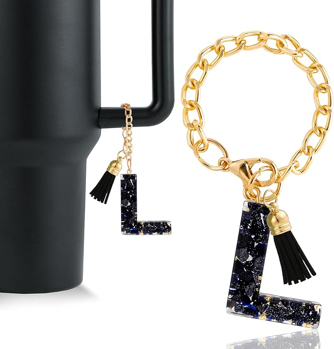 Letter Charm Accessories for Stanley Cup 1 PCS Cute Initial Keychain Handle Charm for Stanley Tumbler for Women