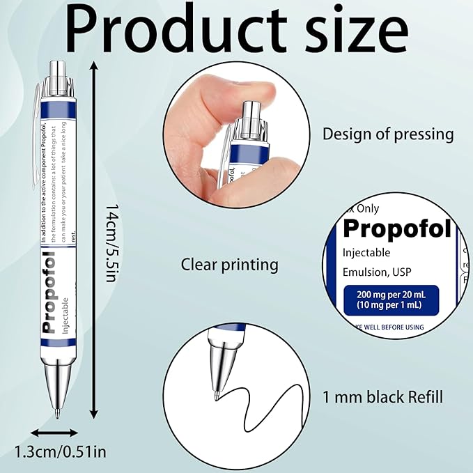 Idealmuzik Pharmacy Pens Set – Fun Medical-Themed Ballpoint Pens for Pharmacists,Nurse,Pharmacy Students,and Healthcare Workers – Smooth Writing Pens for School,Journaling,or Work – 8 Pack