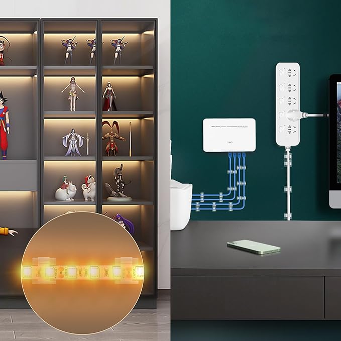 120PCS XHF Adhesive Cable Wire Clips Clear, Cable Holder Staples Outdoor Cable Management Wire Organizer Cord for Under Desk, Car, Wall, TV PC Ethernet Cable