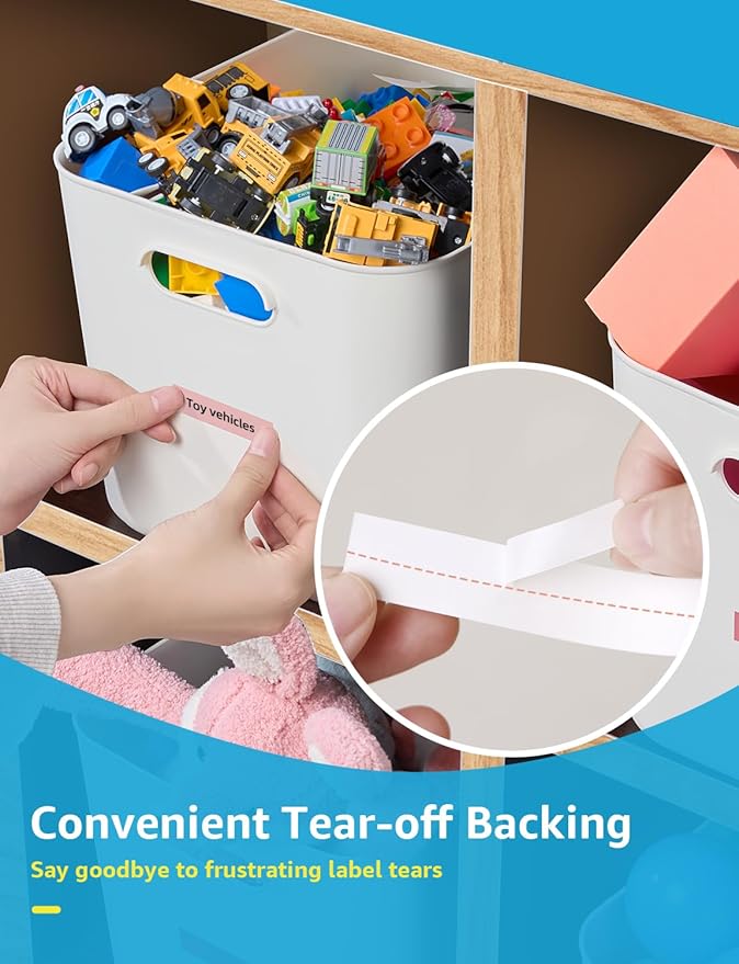 MakeID Label Maker Tape - Self-Adhesive Sticker Label Tape Refill Compatible with MakeID L1 Label Machine - Waterproof 6-Layer Laminated Film, Split-Back Design, 0.63"x13' (16mm x 4m)