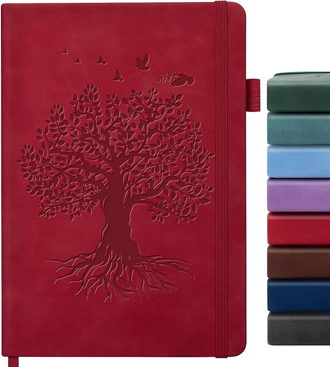 Lined Journal Notebook for Women Men, A5 Hardcover Leather Journals for Writing, 200 Pages Thick Paper, Daily Journal Notebook for Work, School, Note Taking, Business, Travel, College Ruled