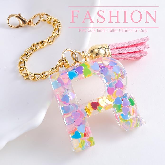 Letter Charm Accessories for Stanley Cup 1 PCS Cute Initial Keychain Handle Charm for Stanley Tumbler for Women