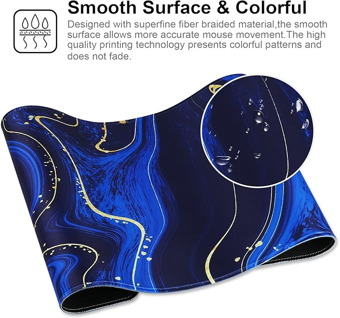 Large Gaming Mouse Pad with Stitched Edges,[27.5x11.8In] Extended Mouse Pad with Non-Slip Natural Rubber Base for Gamer/Desktop/Office/Home 70x30 Quicksand03