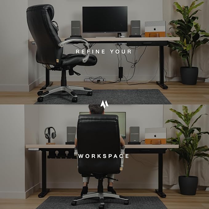 No-Drill Under Desk Cable Management Tray - 2-Pack Wire & Cord Organizer - Standing Desk Cable Management - Power Strip Holder - M