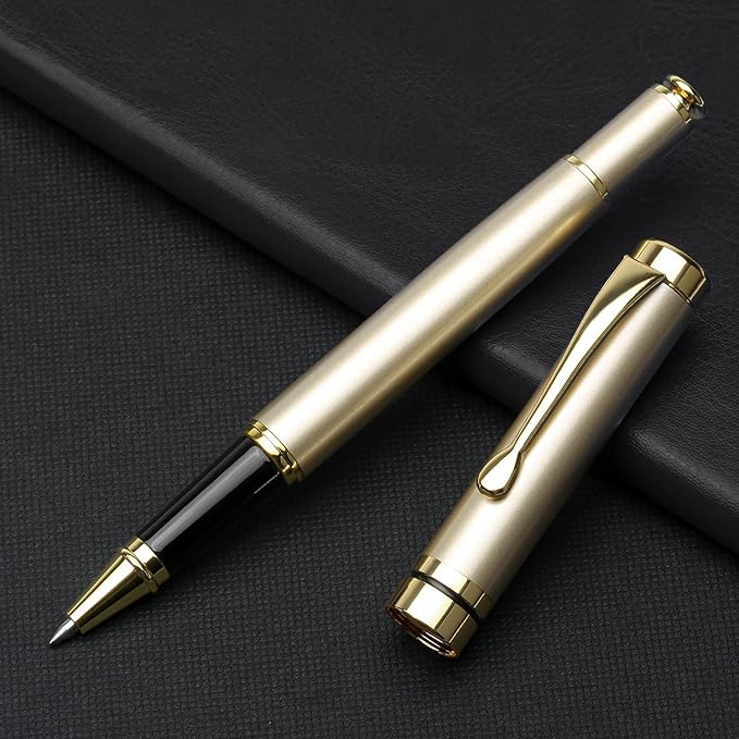 YIVONKA Personalized custom pen Luxury pens Free Engraving roller Ballpen,Ballpoint pen,office ballpoint pen, Black Ink,Gifts for Men,Women, Classy Gift Box (Gold)