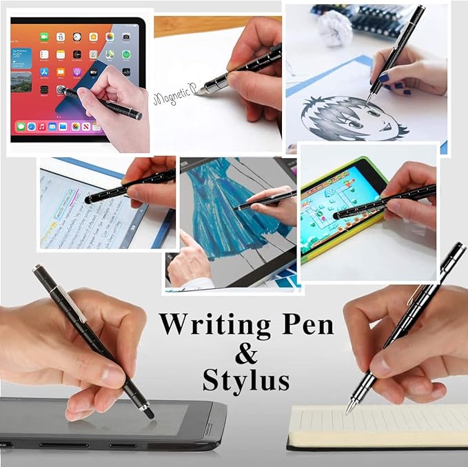 Magnetic Fidget Pen, Magnet Fidgi Pen, Jiki Crush Metric Pen Crinkle, Crushmetric Switch Strato Pens, Multifunctional Deformable Magnet Writing Toy Pen, Best Gift for Friends (Black)