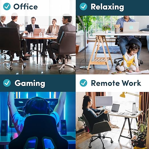 Lifelong Office Chair Wheels Rubber Replacement- 2 Inch Heavy Duty Rolling Chairs Casters for Hardwood Floors and Carpet, Set of 5, Desk Chair Wheels to Replace Office Chairs Mats- Universal