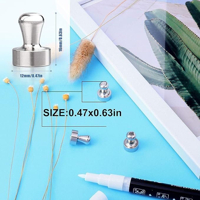 LOVIMAG Fridge Magnets 30Pcs Refrigerator Whiteboard Small Strong Magnet Classroom Kitchen Accessories Decorative Locker Set Decor Must Haves Office Calendar Refrigerador Magnetic Cute Crafts Silver