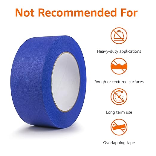 Amazon Basics Blue Painters Tape, 1.88" x 180', Set of 6 Rolls