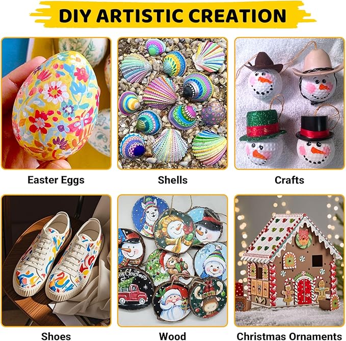 Dual Tip Acrylic Paint Pens 36 Colors Markers Set, New Acrylic Paint Markers, Art Supplies Set for Adults, Kids, Teen, Suitable for fabric, rock, wood, glass, ceramic and other DIY crafts