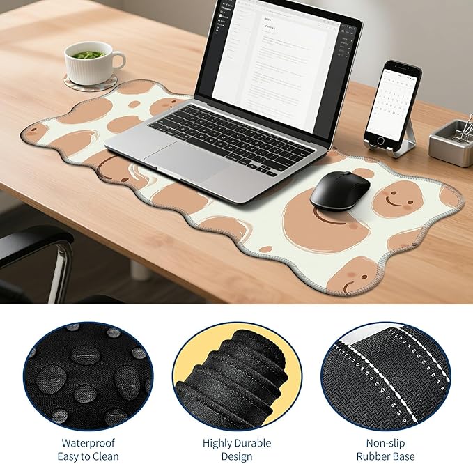 4-Piece XXL Gaming Mouse Pad Set (31.5"x11.8") with Keyboard Wrist Rest,Mouse Wrist Support & Coaster,Ergonomic Non-Slip Desk Mat for Office & Home,Abstract Geometrical