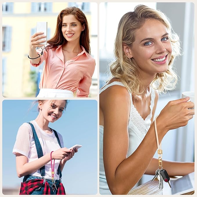 Fishent Keychain Wristlet lanyard, Cute Key Chain Holder, Upgraded Woven Wrist Lanyard for Keys, Wristlet Strap Keychain for Women Men Car Keys ID Badges Card Wallet Phone (Black)