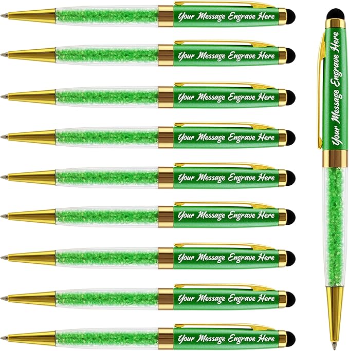Ancolo Engraved BallPens with Stylus Tip Medium Point - Nice writing Pens - Engraved with Your Name Slogan, Perfect for Men and Women Girls boys 10 Pens/Box