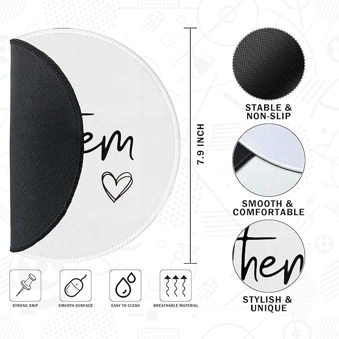 Let Them Funny Mouse Pad Mousepad, Inspirational Mental Health Mouse Pads for Desk Home Office Computers Laptop Accessories, Funny Office Gifts for Coworkers, 7.9x7.9 Inch