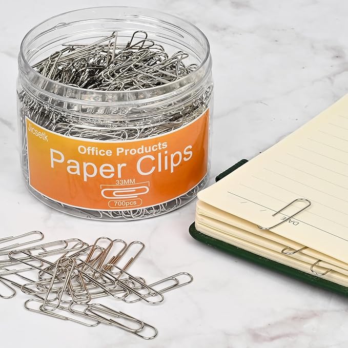 Medium Paper Clips,Paper Clip Medium Size,700 Pcs Clips Office Supplies for Paperwork Ideal for Home, School and Teacher Supplies.