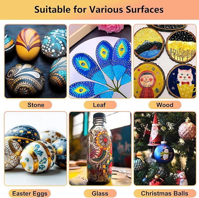 Metallic Marker Pens, 12 Colors Dual Tip Acrylic Paint Pens for Black Paper, Scrapbooking, Photo Album, Rock Painting, Paint Marker for DIY Arts & Crafts, Glass, Wood, Card Making, Scrapbook Supplies