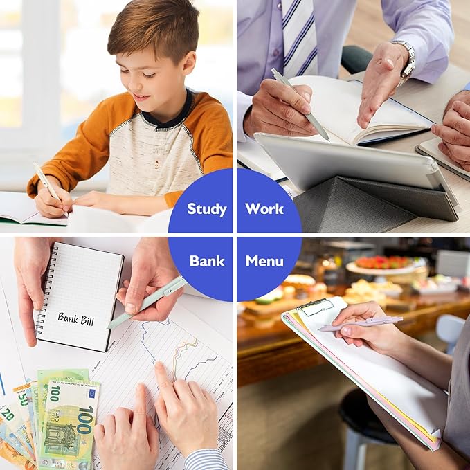 Vanhench 7Pcs 0.5mm Black Ink Gel Pens Quick Dry with Silicone Touch Barrel & Fidget Stress Ball, Multifunction Writing Fine Point Smooth Writing Pens School Supplies Stocking Stuffers Gifts for Women