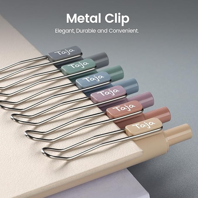 Taja Gel Pens, 6pcs 0.5mm Fine Point Smooth Writing Pens, Quick Dry Black Ink Pens for Journaling and Note Taking, Cute Aesthetic Pens for Office School & Home Supplies