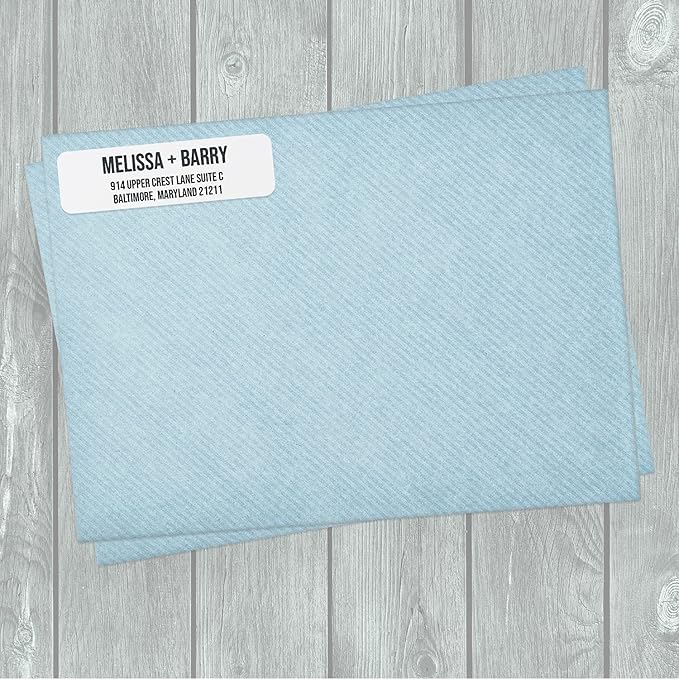 White Bold Rolled Address Labels/Roll of 250 Personalized Address Labels/Designer Return Address Stickers in Elegant Plastic Dispenser