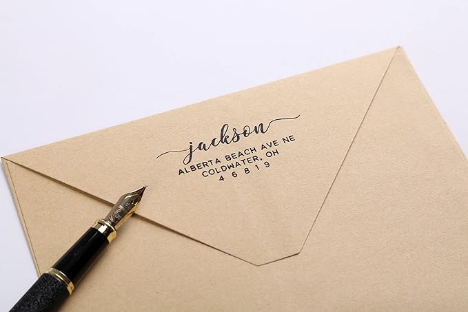 LOMENTICSCustom Self Inking Return Address Stamp, Make Return Addressing Easy - Up to 18 Designs - 15 Color Choices